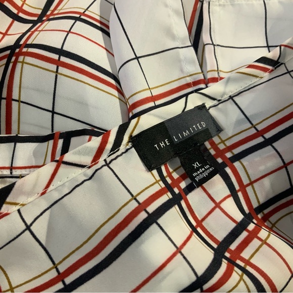 The Limited Plaid 3/4 Sleeve Button Front Easy Travel Top Sz XL - Picture 10 of 10